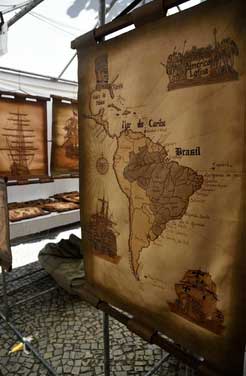 Photo of leather map of Brazil at Ipanema Hippie Market