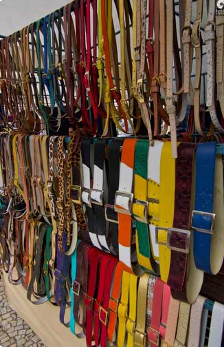 Photos of belts at Feira Hippie de Ipanema