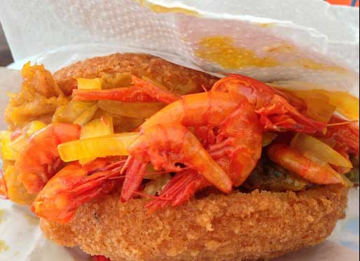 local food acarajé at feira hippie de ipanema